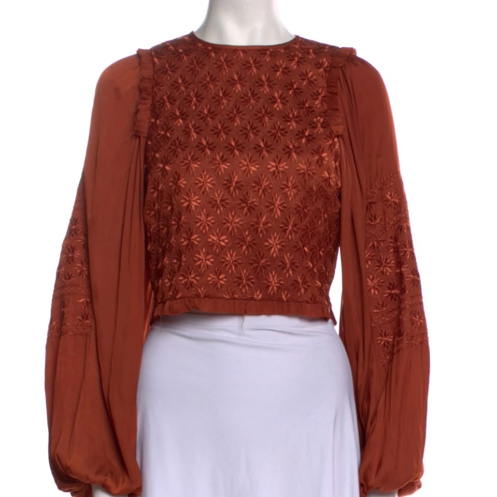 Ulla Johnson Terracotta Textured Top